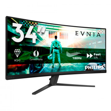 Philips Evnia 3000 34M2C3500L 34'' zakrivljeni gaming monitor, WQHD 180Hz