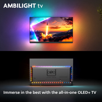 Philips 55OLED910/12 4K OLED+ PLUS, Google TV, 4-SIDE AMBILIGHT, 144 Hz, Procesor P5 AI Perfect, 139 cm (55''), Bowers &