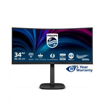 Philips 34B2U3600C 34" zakrivljeni monitor, WQHD 3440x1440, USB-C 90W