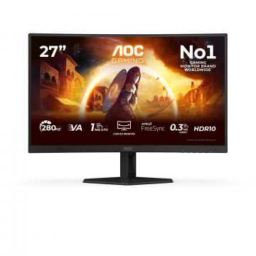 AOC Monitor Gaming C27G4ZXE Curved 27" FAST VA, 16:9, 1920x1080, 280Hz, 0.3ms, 300 cd/m2, 4000:1, 2xHDMI, DP, Adaptive Sync,