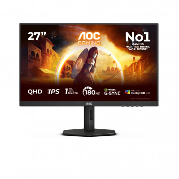 AOC Gaming Q27G4X - G4 Series monitor 27" Fast IPS 2560x1440 Antiglare 180Hz, DisplayHDR 400, 1ms (GtG), 0.5ms (MPRT), 1000:1,