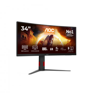 AOC CU34G4 gaming monitor 34" zakrivljeni, 3440x1440, 180Hz, 0.5ms MPRT