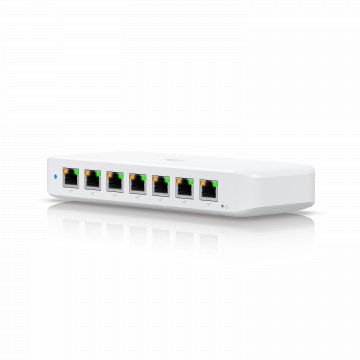 Ubiquiti USW-Ultra-210W-EU compact, Layer 2, 8-port GbE PoE switch with versatile mounting options, 7x GbE PoE+ output ports,