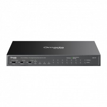 TP-LINK Omada 8-Port 10/100Mbps + 3-Port Gigabit Desktop Switch with 8-Port PoE+ 8× 10/100 Mbps PoE+ Ports, 2× Gigabit Non-PoE P