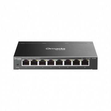 TP-Link ES208G Omada 8-Port Gigabit Easy Managed Switch, 8 x Gigabit RJ45 Ports, Desktop Steel Case and Fanless, Omada App.