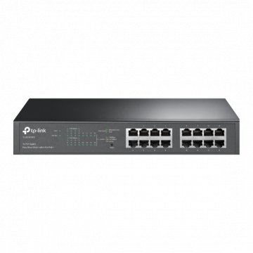 TP-Link TL-SG1016PE 16-Port Gigabit Desktop/Rackmount PoE+ Easy Smart Switch, 16 Gigabit RJ45 ports including 8 PoE+ ports,