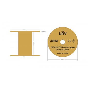 Uniview UTP Cat6 kabl, 305m, crna boja, za vanjsku montažu