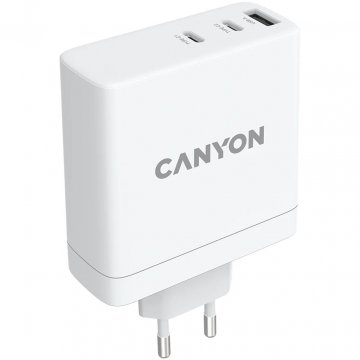 CANYON H-140-01, Wall charger with 1USB-A, 2 USB-C. Input:100-240V~50/60Hz, 2.0A Max. USB-A Output: 5V /9V /12V/20V /28V Max