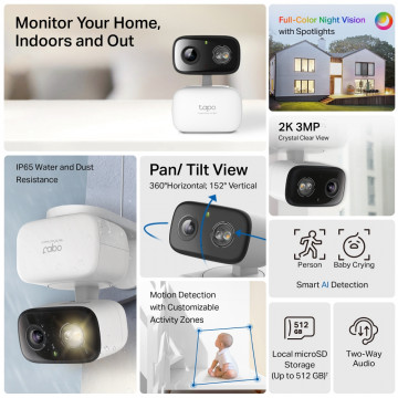 TP-Link Tapo C216 WiFi kamera za video nadzor 2K, 360°