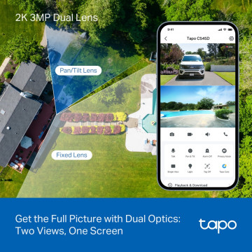 TP-Link Tapo C545D vanjska WiFi kamera za video nadzor 2K, dual lens, pan/tilt