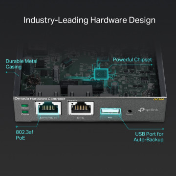 TP-Link OC200 Omada Cloud Controller, Centralized Management for Omada EAPs, 2 x 10/100 Port, 1xUSB 2.0, 1x Micro-USB Port, Up