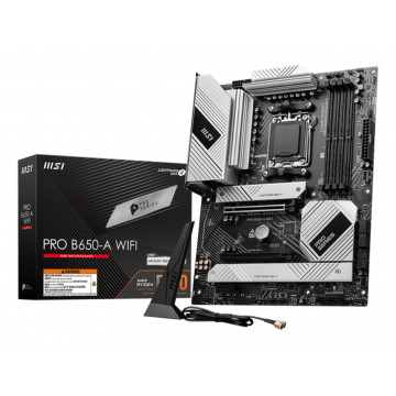 MSI PRO B650-A WIFI AM5 DDR5 AMD B650 SATA 6Gb/s 2.5G LAN Wi-Fi 6E, Bluetooth 8-Channel (7.1) HD Audio AMD Ryzen 9000 / 8000 /