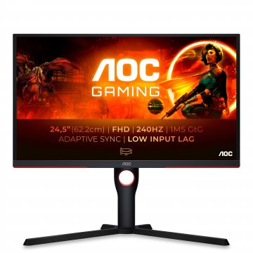 AOC Gaming Monitor 25G3ZM/BK 24.5” 240Hz VA, 1920x1080, 0.5ms, 3000:1, 178/178, Adaptive Sync, HDMI, DP, 3-sided frameless,