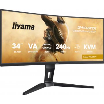 IIYAMA 34" UW VA-panel, Curved Gaming 1500R,G-Master Gold Phoenix, 3440x1440-240Hz (21:9),0,4ms (MPRT),500cdm HDR400,FreeSync
