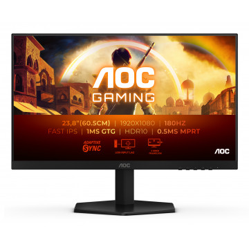 AOC Monitor Gaming 24G42E 23.8" Fast IPS, 1920x1080, 180Hz, 1ms (GTG), 300 cd/m2, 1000:1, Adaptive Sync, G-Sync Compatible,