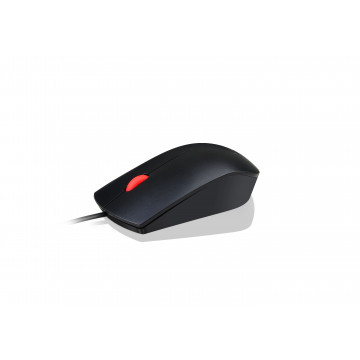 Lenovo Essential USB miš, žičani optički miš, crna, 1600 dpi