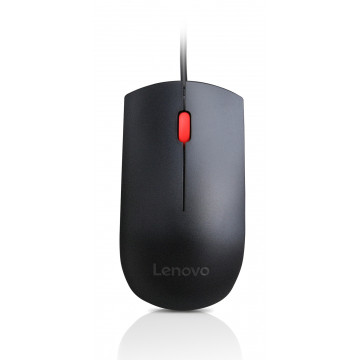Lenovo Essential USB miš, žičani optički miš, crna, 1600 dpi