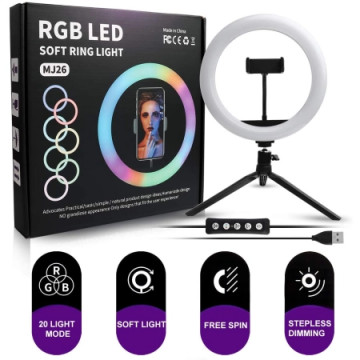 LED Ring Lamp 12" RGB with stand | Giga Informatika